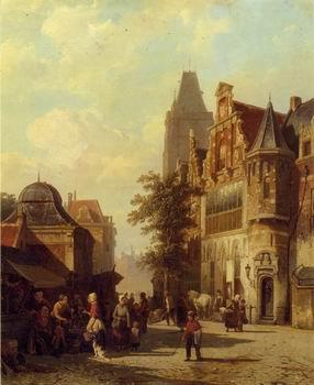 unknow artist European city landscape, street landsacpe, construction, frontstore, building and architecture. 284 Germany oil painting art